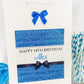 Personalised Birthday Gift Bag Blue Printed Glitter Effect