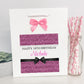 Personalised Birthday Gift Bag Printed Glitter Effect Pink