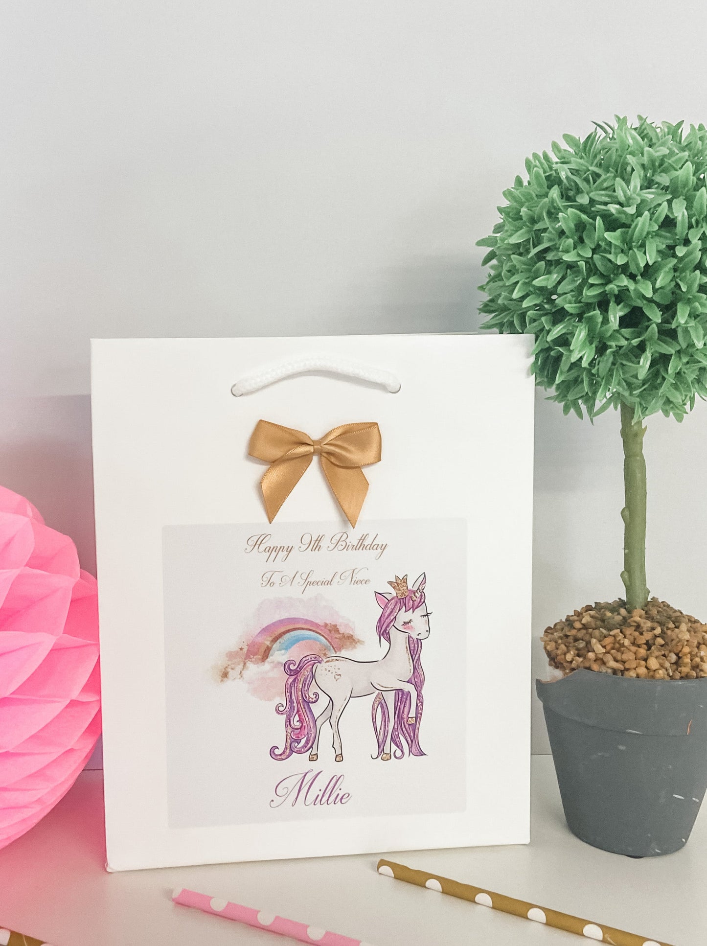 Personalised Gift Bag For Birthday Present Unicorn