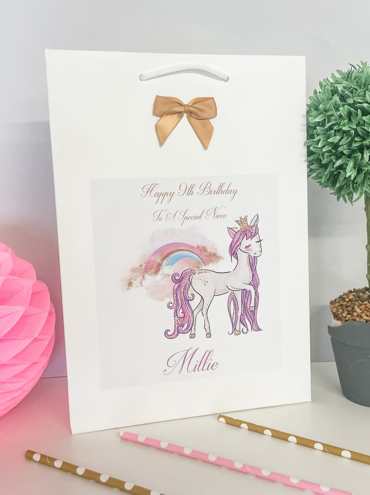 Personalised Gift Bag For Birthday Present Unicorn