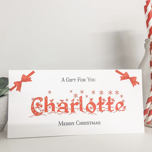Personalised Christmas Gift Wallet Snowflake Name
