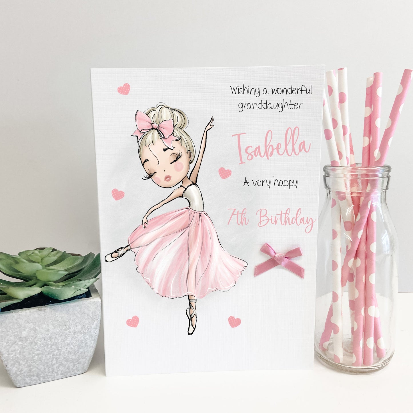 Personalised Girls Birthday Card Ballerina