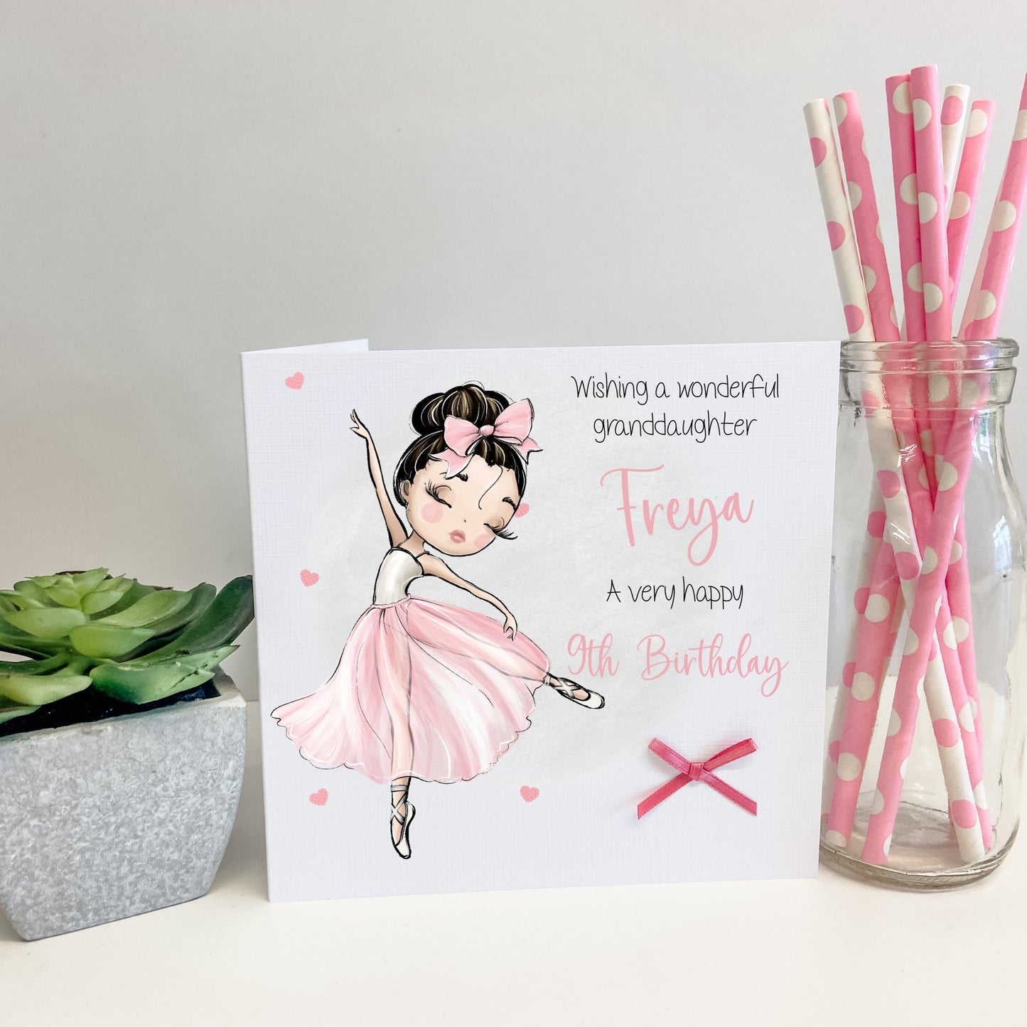 Personalised Girls Birthday Card Ballerina