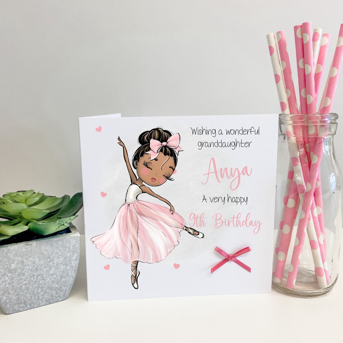 Personalised Girls Birthday Card Ballerina