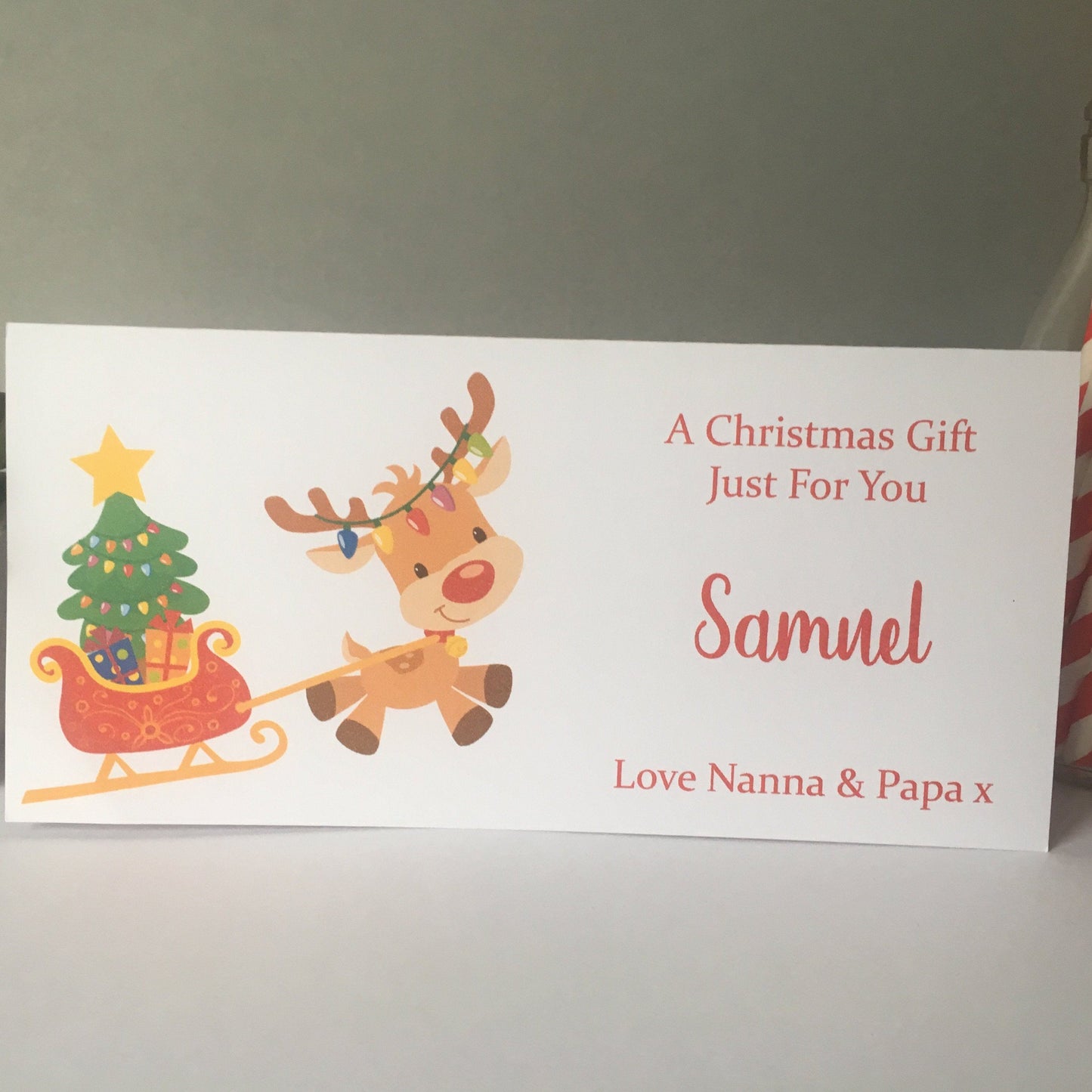 Personalised Reindeer Christmas Gift Wallet