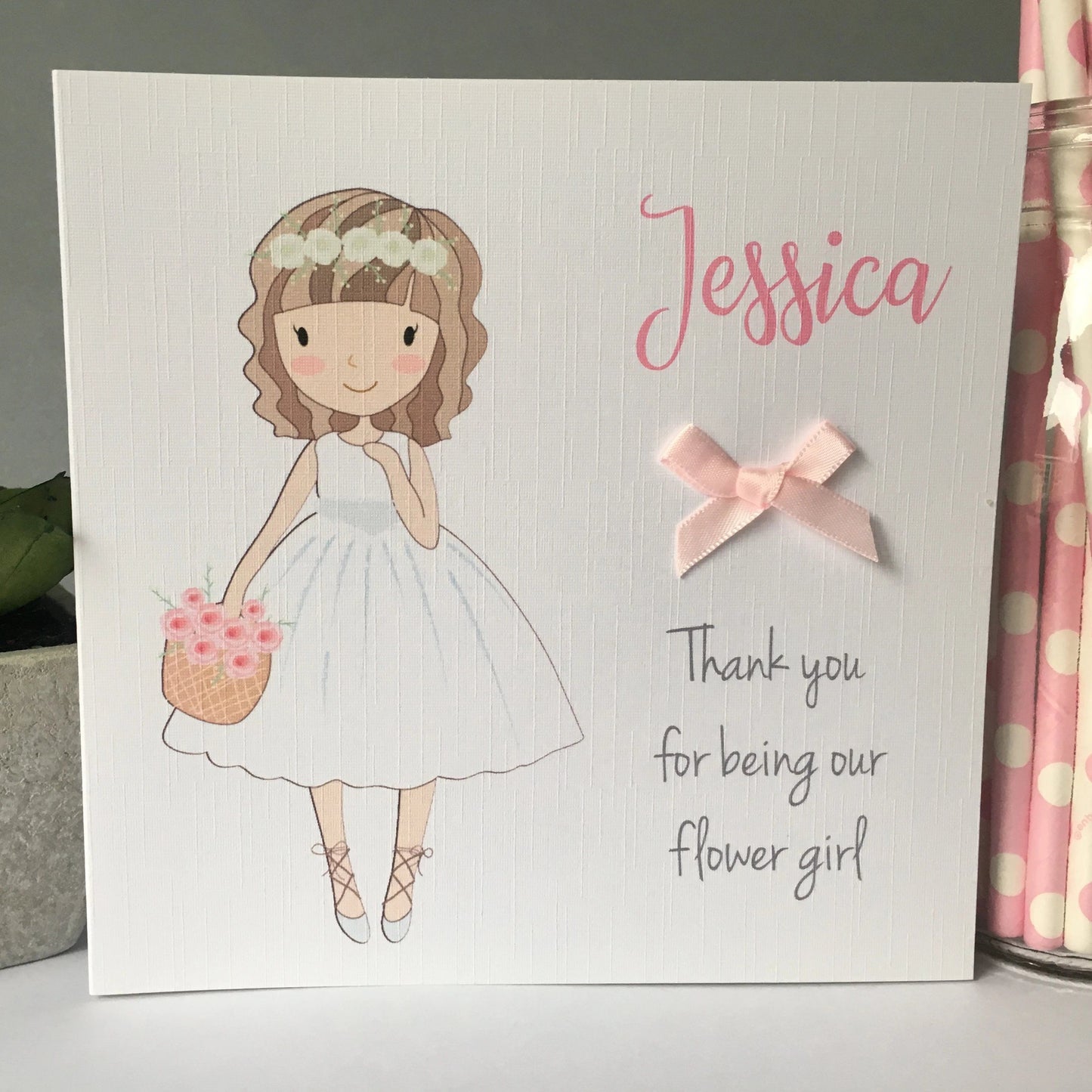 Personalised Wedding Card Thank You For Being Our Flower Girl