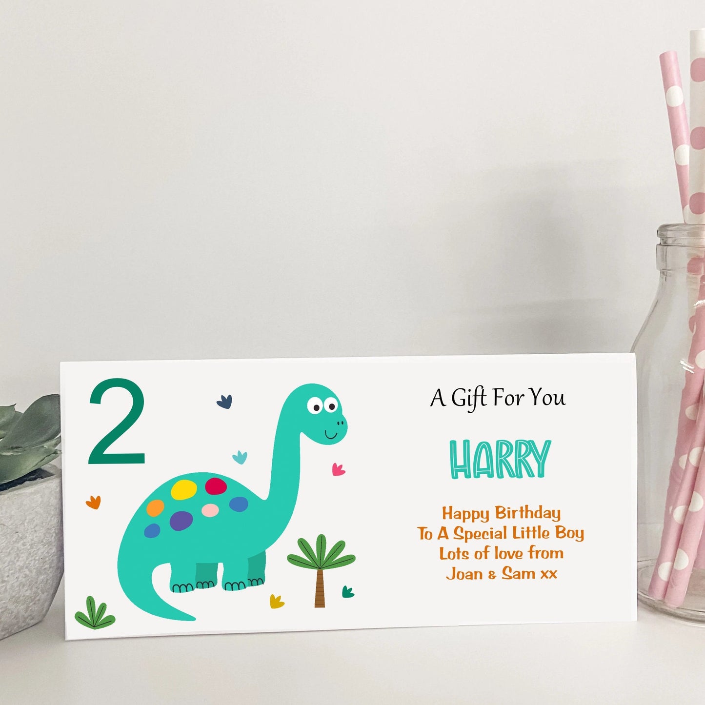 Personalised Dinosaur Gift Card Money Wallet Voucher Gift Vouchers A Gift For You Son Daughter Grandson Nephew Cousin Any Age