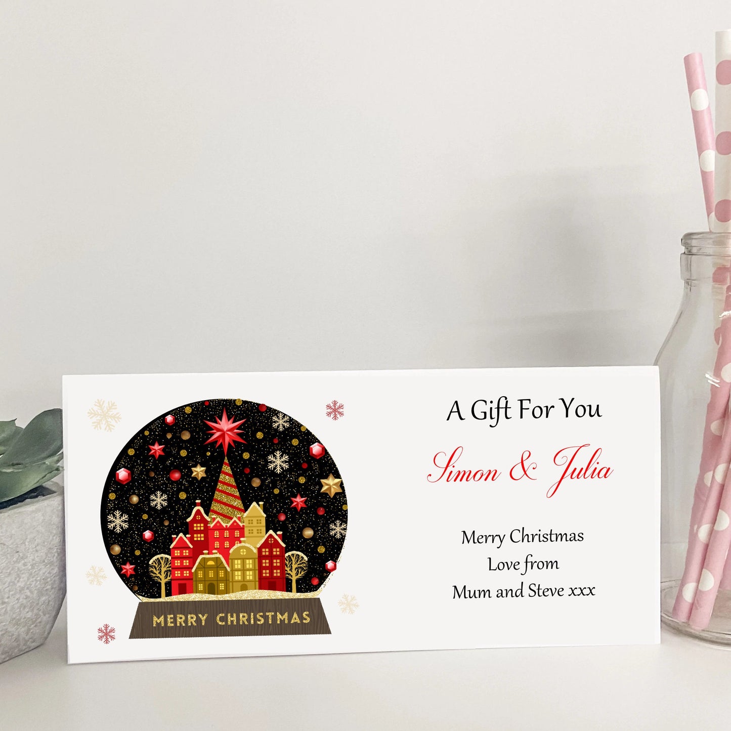 Personalised Christmas Gift Card Money Wallet Voucher