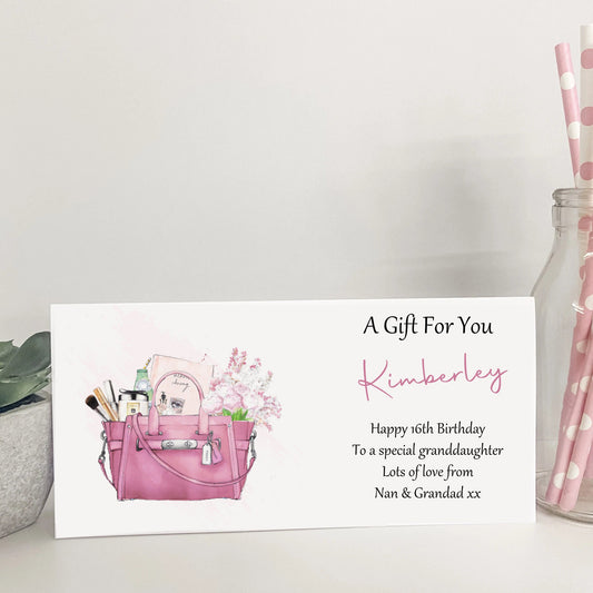 Personalised Birthday Gift Card For Her Money Wallet Voucher Gift