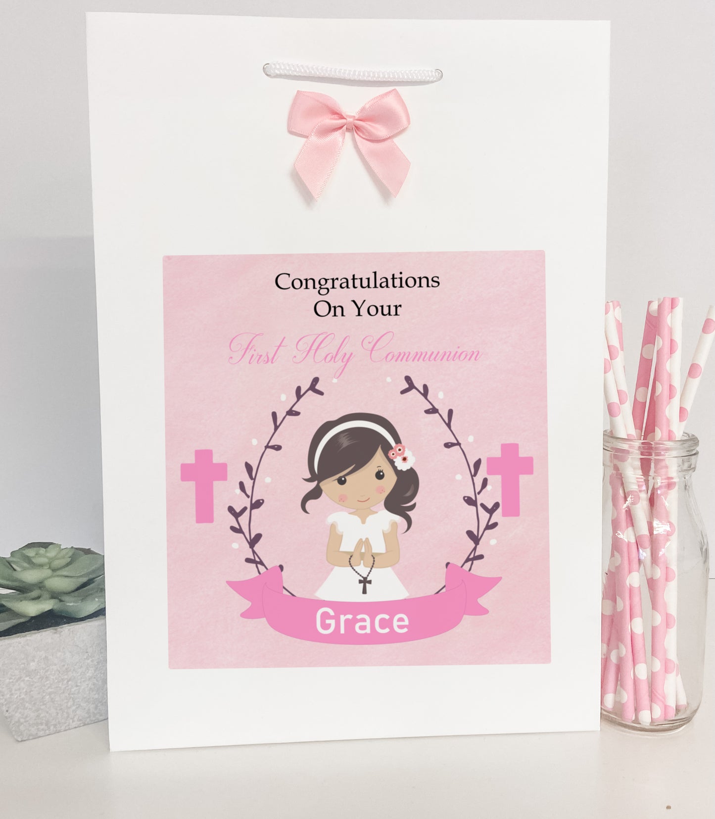 Personalised Girls First Holy Communion Boutique Gift Bag