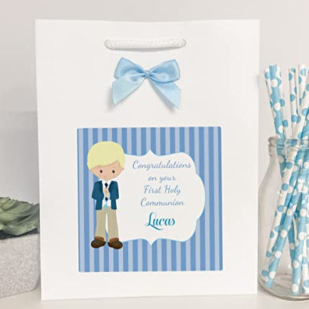 Personalised First Holy Communion Gift Bag Boy Blue