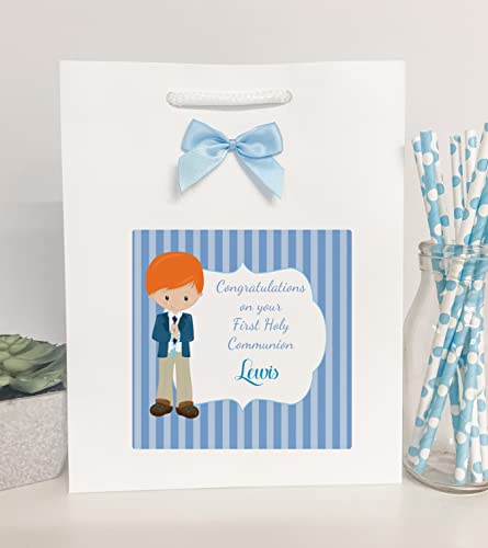 Personalised First Holy Communion Gift Bag Boy Blue