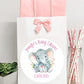 Personalised Baby Shower Paper Gift Bag Favour Loot Party Baby Girl Pink Watercolour Elephant