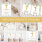 Personalised First Holy Communion Sweet Table Sign Gold Floral Cross