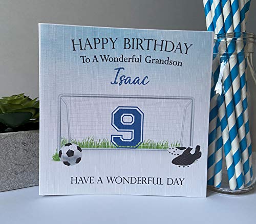 Personalised Boys Birthday Card Football Goaly