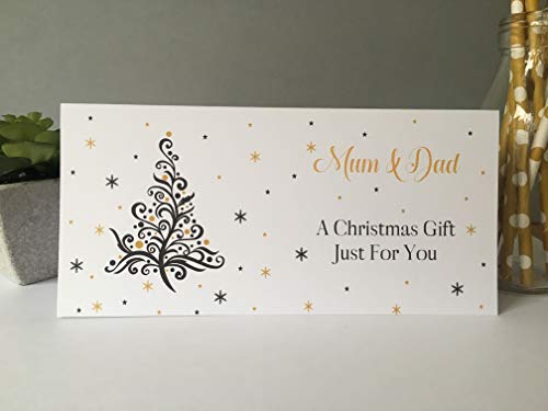 Personalised Christmas Card Money Gift Wallet Vouchers Cash Black Tree Wife Mum Nan Gran Granny Friend