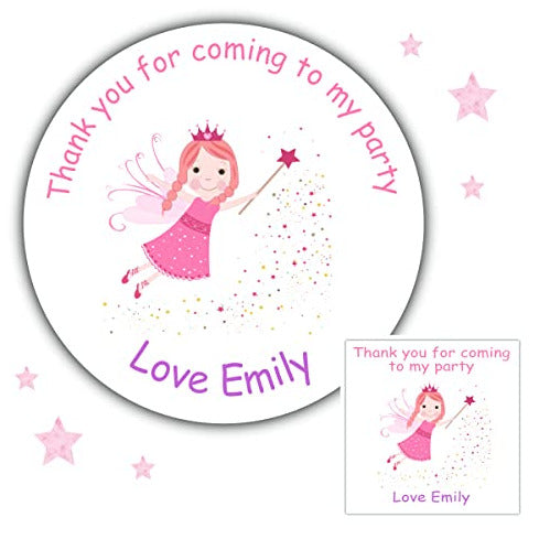 Personalised Birthday Party Stickers Fairy