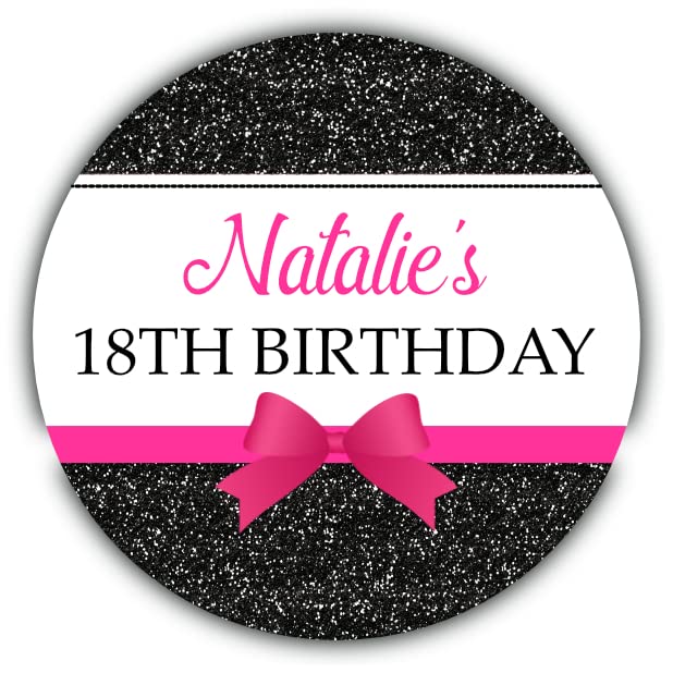 Personalised Birthday Party Stickers for Favours Party Bags Printed Glitter Effect