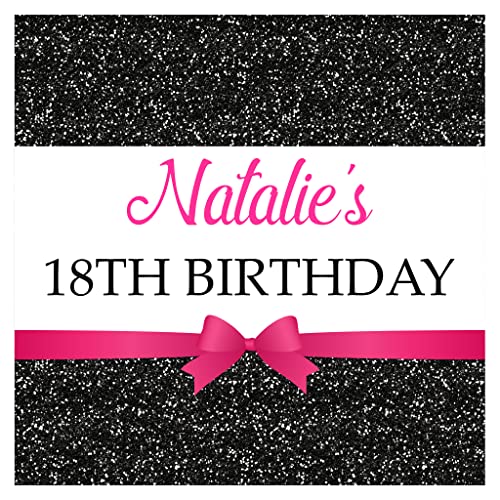 Personalised Birthday Party Stickers for Favours Party Bags Printed Glitter Effect