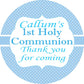 Personalised First Holy Communion Party Stickers for Favours Party Bags Boy Blue