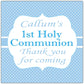 Personalised First Holy Communion Party Stickers for Favours Party Bags Boy Blue