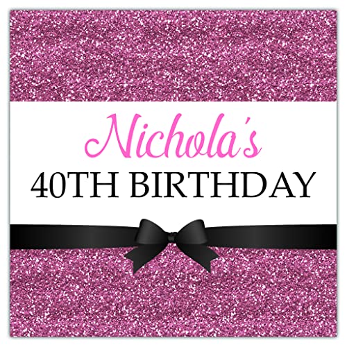 Personalised Birthday Party Stickers for Favours Party Bags Printed Glitter Effect