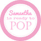 Personalised Baby Shower Stickers Pink Ready to Pop