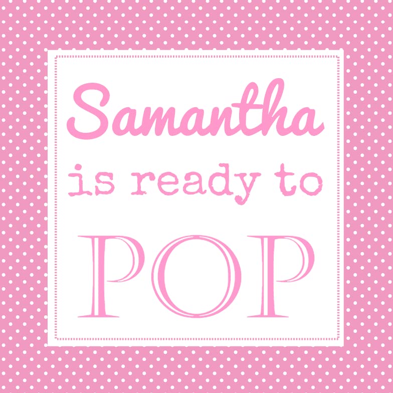 Personalised Baby Shower Stickers Pink Ready to Pop