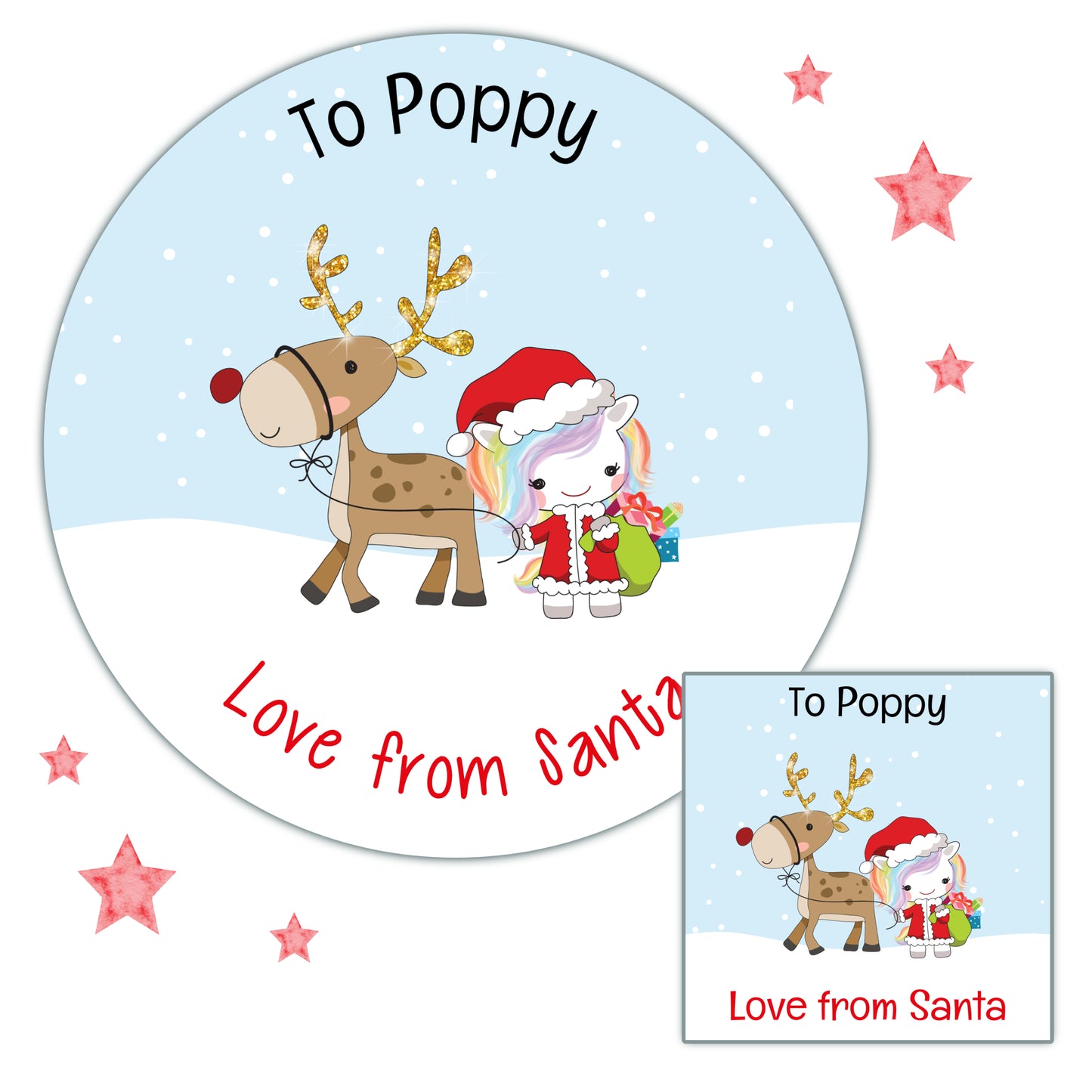 Personalised Christmas Stickers for Gift Present Wrapping Tags