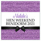 Personalised Hen Night Party Stickers Printed Glitter Effect Lilac