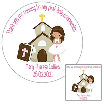 Personalised Communion Stickers For Girls