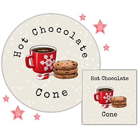Personalised Christmas Stickers for Hot Chocolate Cones 