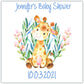Personalised Baby Shower Party Stickers for Favours Party Bags Giraffe Blue Boy