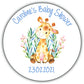 Personalised Baby Shower Party Stickers for Favours Party Bags Giraffe Blue Boy