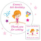 Personalised Birthday Party Stickers Gymnastics