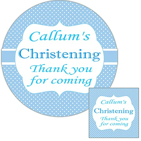 Personalised Christening Party Stickers