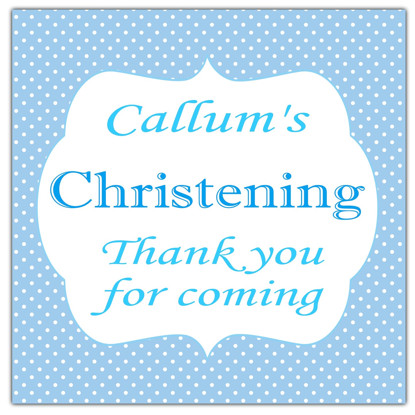 Personalised Christening Party Stickers