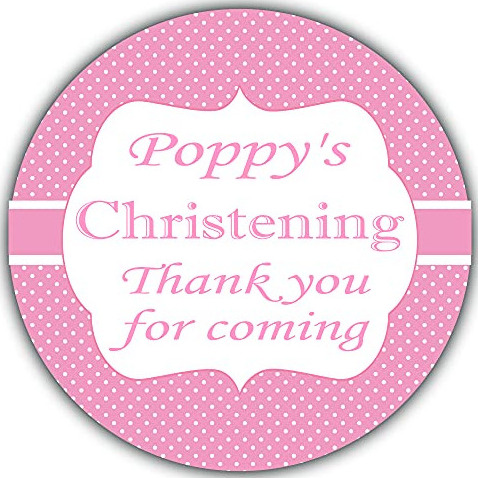 Personalised Christening Stickers for Favours Party Bags 