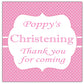 Personalised Christening Stickers Pink
