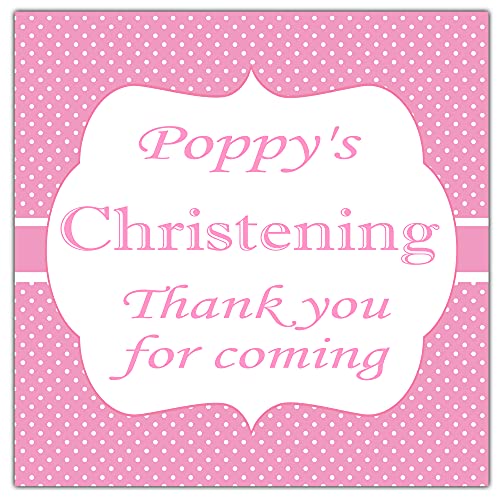Personalised Christening Stickers Pink