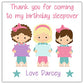 Personalised Birthday Party Stickers Girls Sleepover