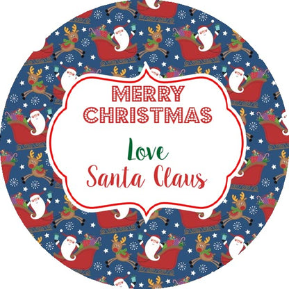 Personalised Christmas Stickers Santa Sleigh
