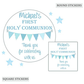 Personalised First Holy Communion Party Stickers Blue Bunting