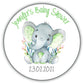 Personalised Baby Shower Party Stickers for Favours Party Bags Elephant Green
