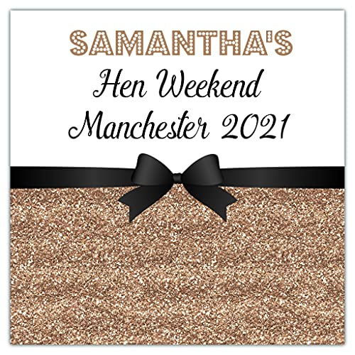 Personalised Hen Party Stickers Gold
