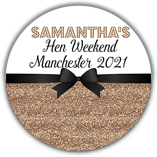 Personalised Hen Party Stickers Gold