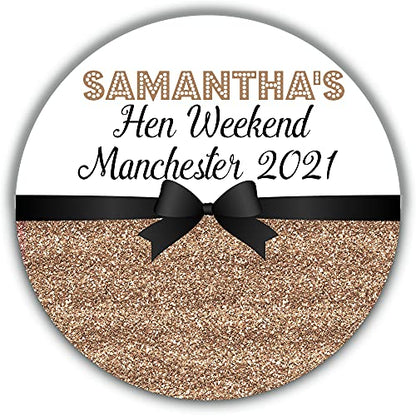 Personalised Hen Party Stickers Gold
