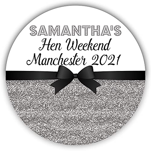 Personalised Hen Party Stickers  Silver