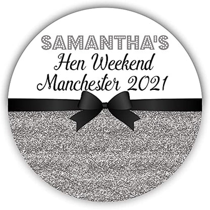 Personalised Hen Party Stickers  Silver