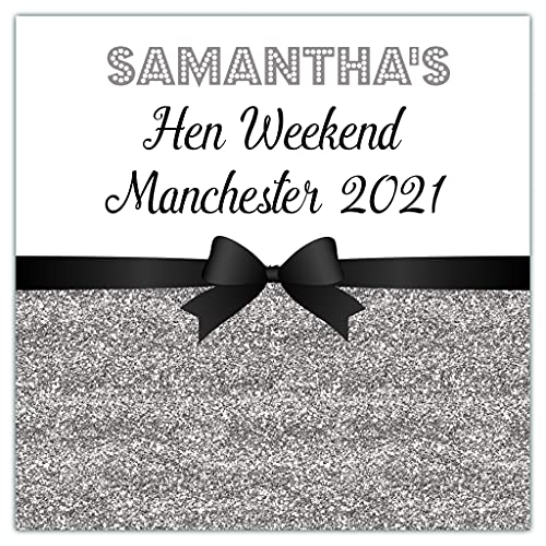 Personalised Hen Party Stickers  Silver
